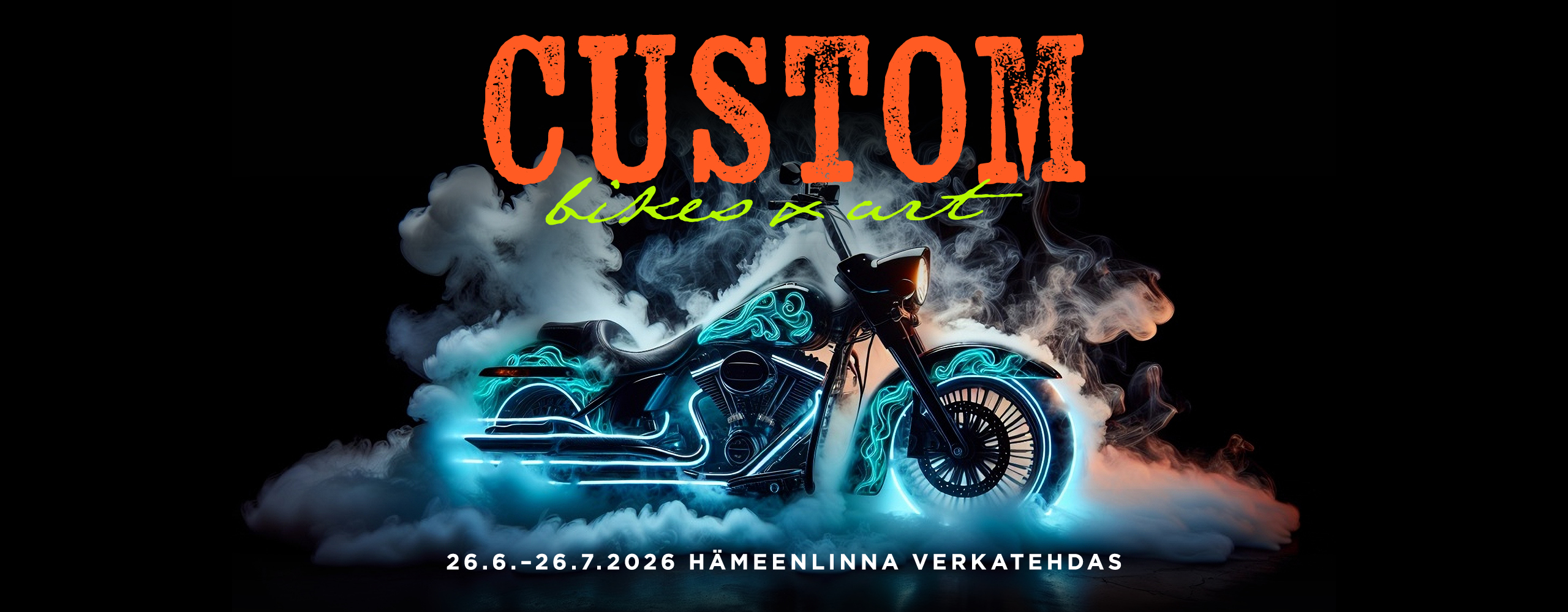 Custom Bikes & Art -näyttely Verkatehtaalla kesällä 2026