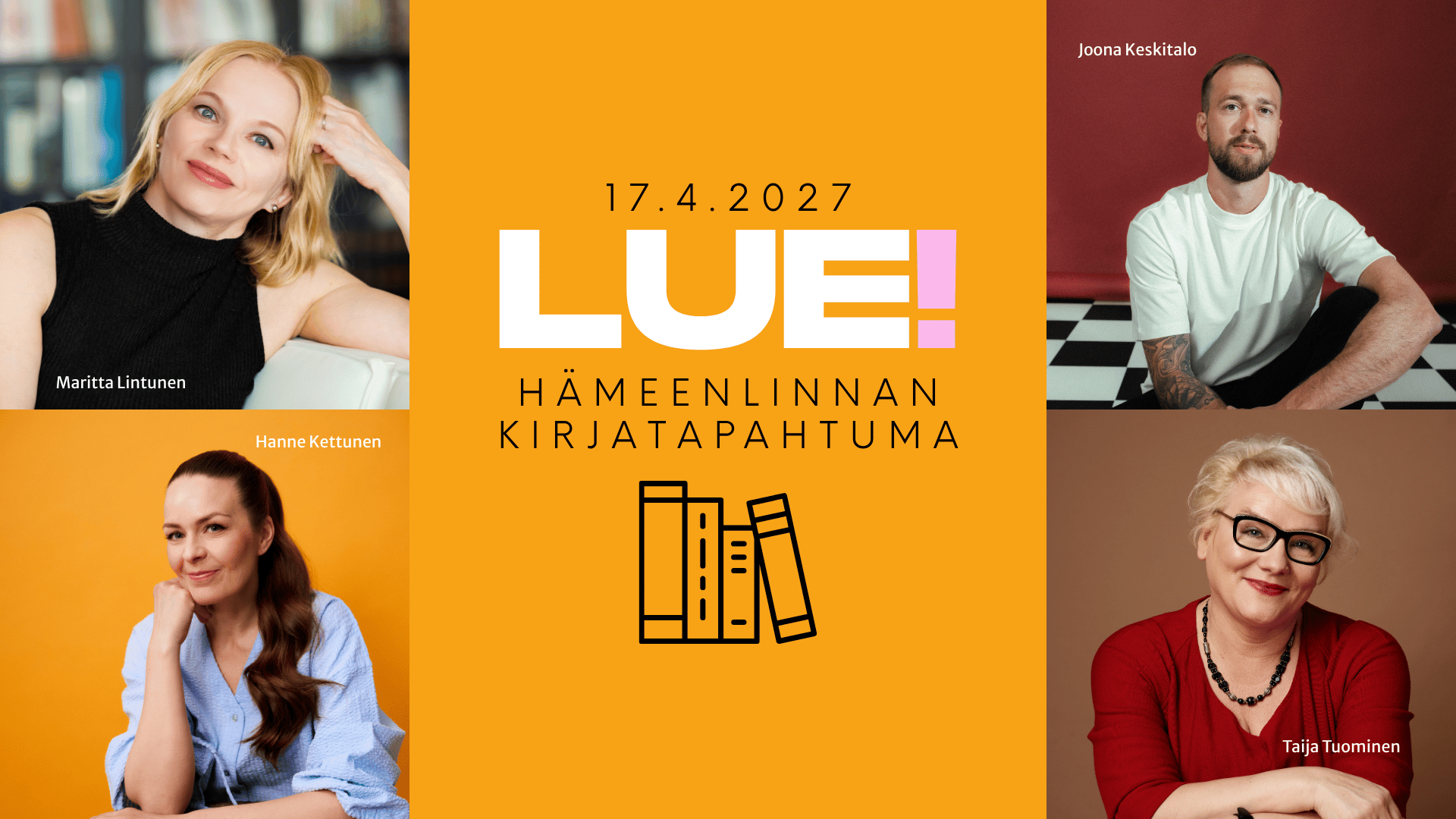LUE! Hämeenlinnan kirjatapahtuma tuo kirjallisuuden ystävät Verkatehtaalle huhtikuussa 2027